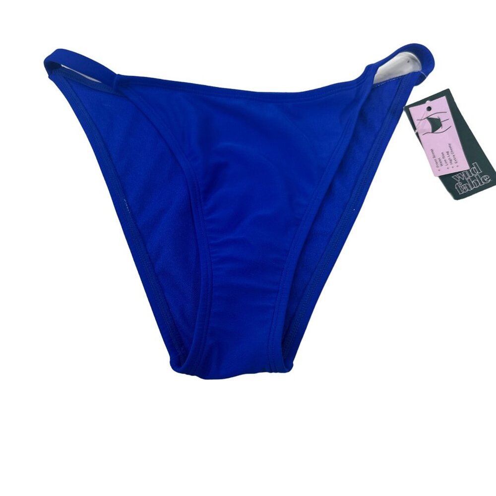Wild Fable Women's Size Small 4-6 Swim Bottom Bikini Hi Leg Blue New With Tags